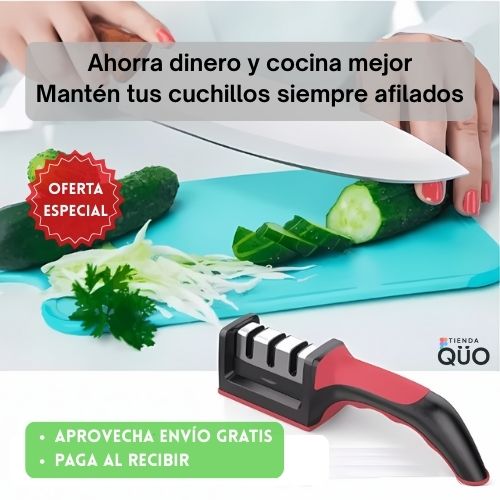 Afilador De Cuchillos Y Tijeras Cocina 4 en 1- Corta, Pica y Rebana sin Esfuerzo + Envío Gratis